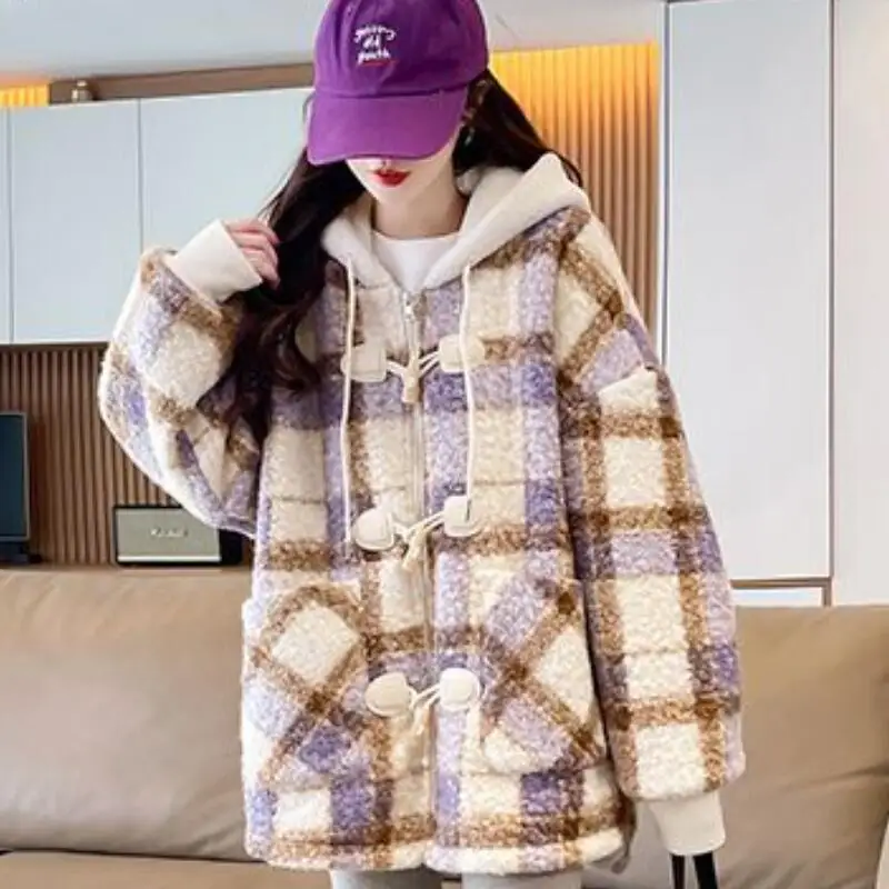 Hot 2026Autumn Winter New Women Fashion Casual College Style Jacket Loose Fragrant Comfort Thick Warm Hooded Cottonjacket Trendy