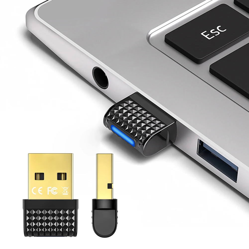 

BT 6.0 Adapter BT 6.0 Dongle Connect Up To 7 Devices Wireless BT Transmitter Receiver for PC Mouse Keyboard Headphones Speakers