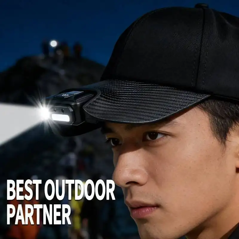 Rotated Angle USB C Portable Cap Headlamp LED Sensor Headlight Adjustable Hat Light RGB Flashlight for Outdoor Fishing Camping