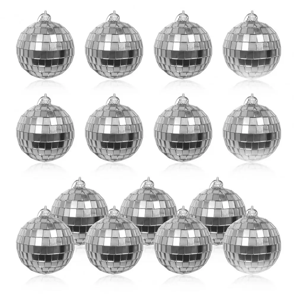 12Pcs Mirror Disco Ball Stage Light Reflective Rotating Reusable Reflective Disco Balls Pendant for Party Christmas Decor