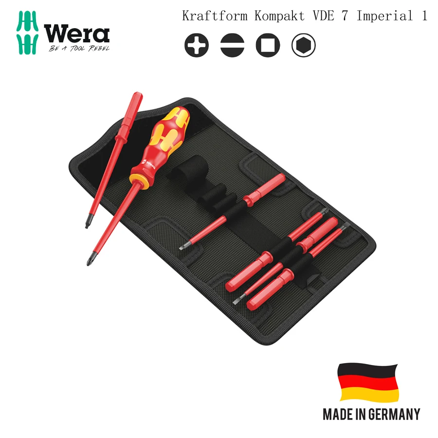 

WERA Kraftform Kompakt VDE 7 Insulated Screwdriver Set 7PCS (Imperial) 05003473001