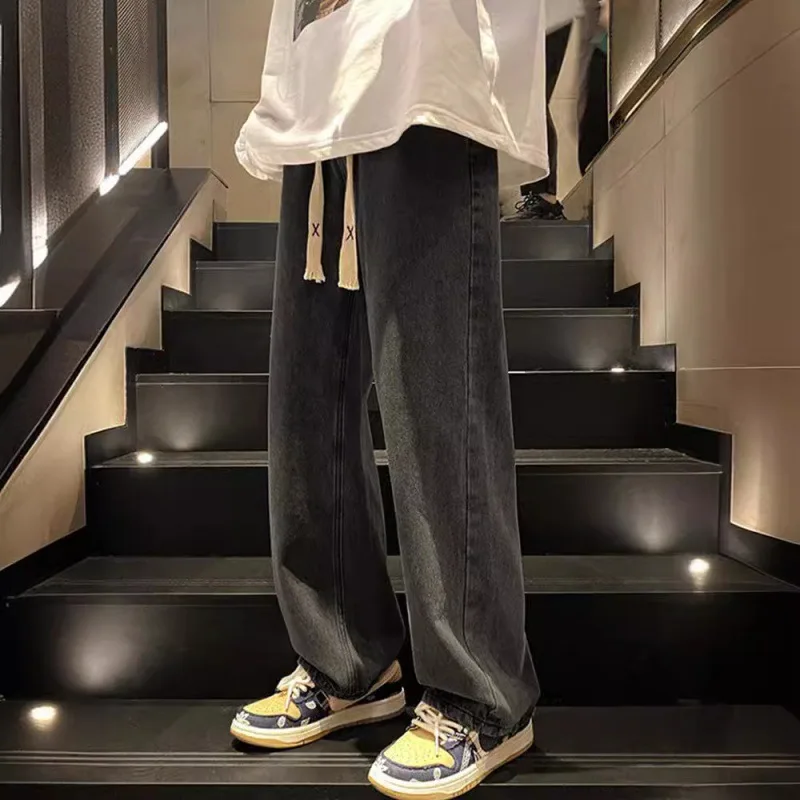 

Men's Jeans Spring and Autumn Straight Leg Loose Leg Pants High Street Versatile Casual