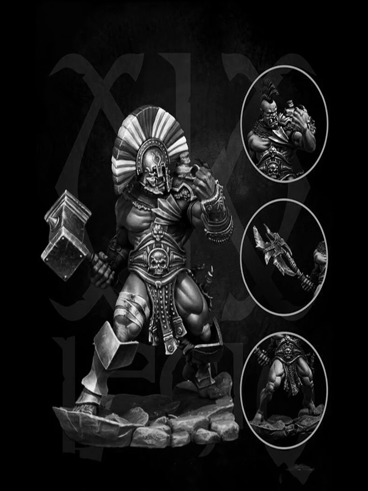 Unmontierter 1/24 75MM alter Soldat FANTASY Ständer Harzfigur Miniaturmodellbausätze Unbemalt
