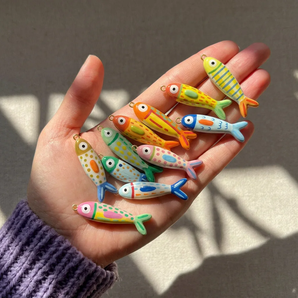 14pcs Mix Copper Colorful Fish Pendant for Jewelry Making DIY Necklace Bracelet Accessories