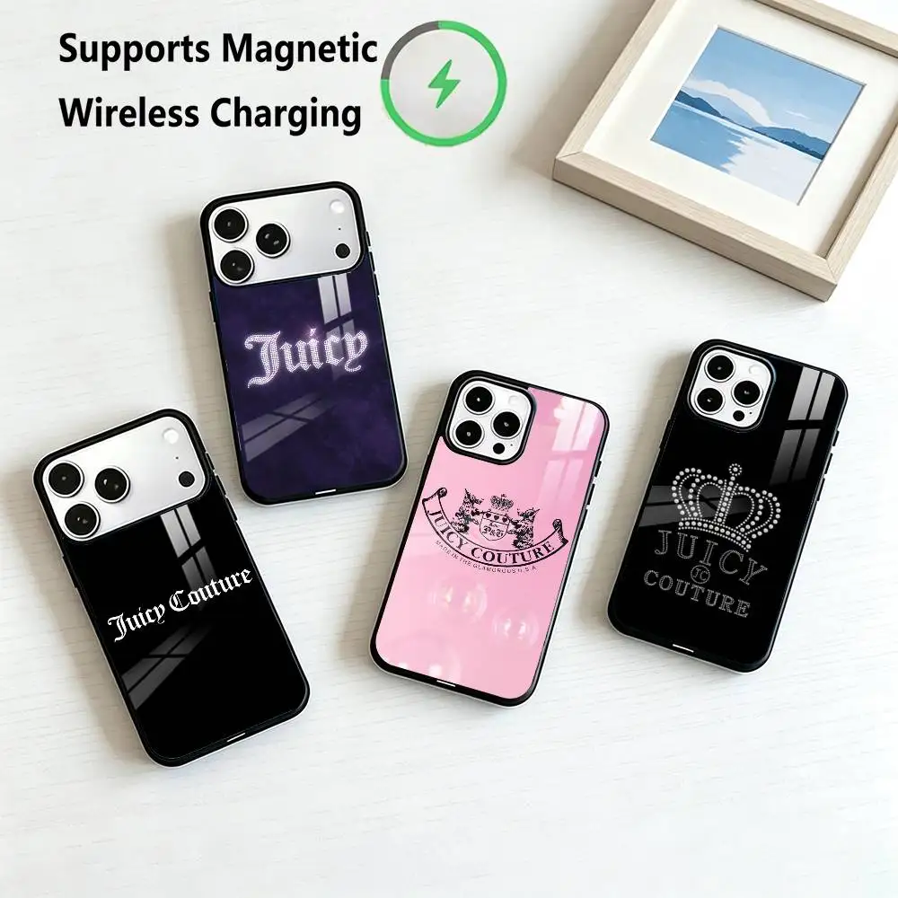 Juicy-S Couture-E  Phone Case For iPhone17,16,15,14,13,12,11 Plus,Pro Supports Magnetic Wireless Charging Gift