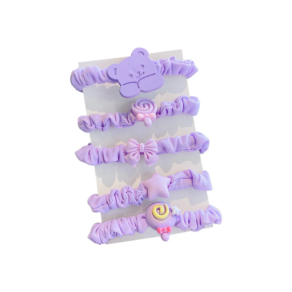 Periwinkle Blue-Purple Scrunchies Hair Accessories Children\'s Head Rope Small Rubber Band Girl Baby Does Not Hurt Hair Headdress