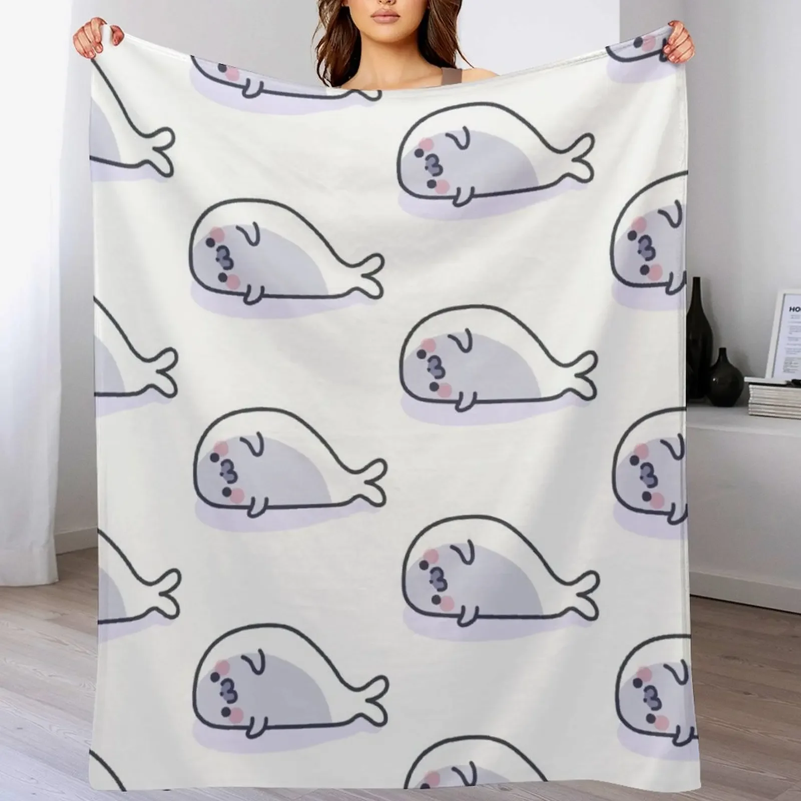 

Lazy Seal Throw Blanket Bed linens Custom Camping Furry Blankets