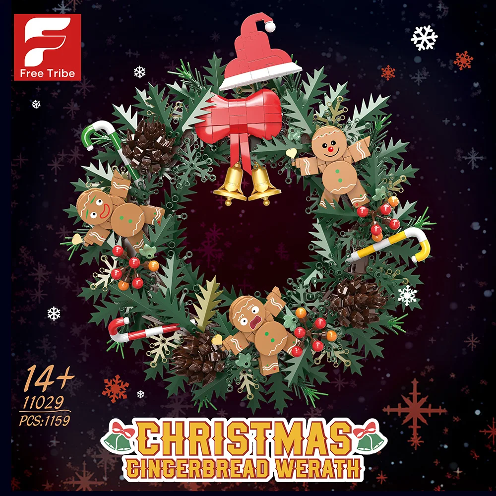 

Креативные детские строительные блоки, 1159 шт., рождественские венки, украшенная модель дома, набор кирпичей, игрушки для детей и взрослых, Рождественский подарок
