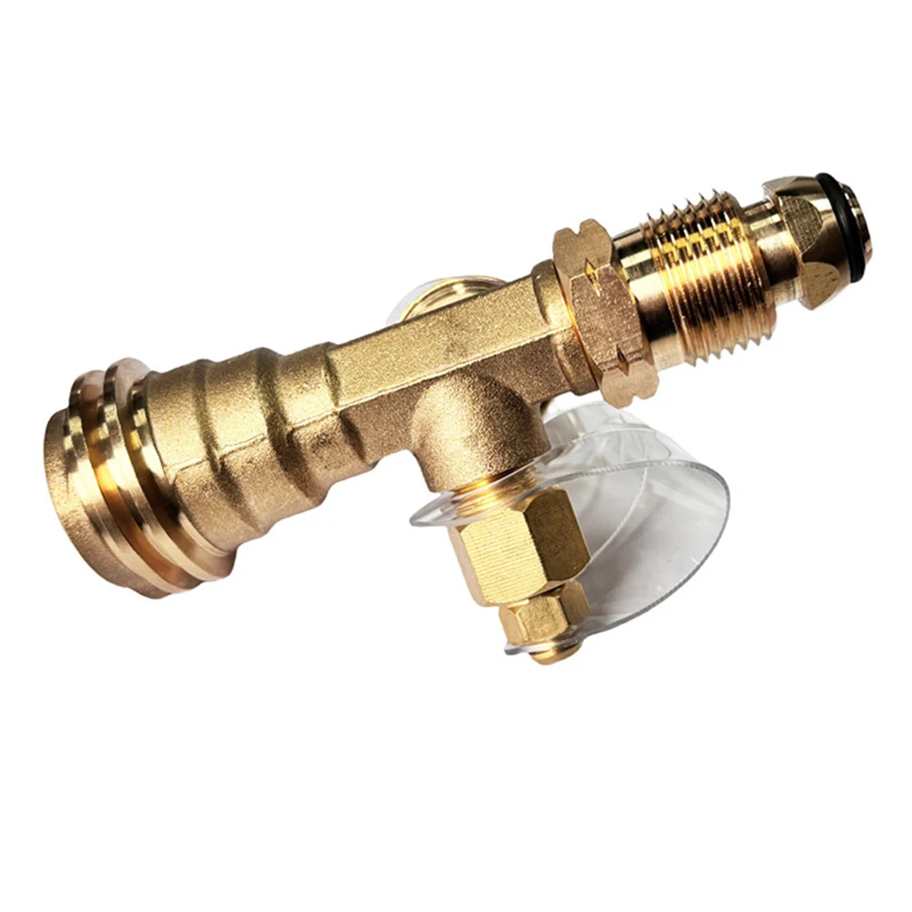 Camping Adapter Fitting 4-Port Propane Adapter For Extended Stays Yellow RV Propane Connector Male Thread Connection