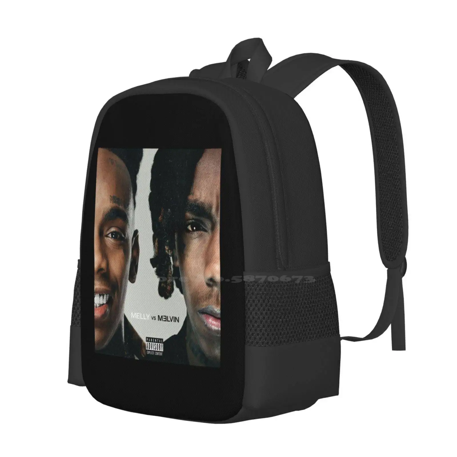 Melly Vs Melvin Hot Sale Schoolbag Backpack Fashion Bags Rapper Hip Hop Free Melly Ynw 4 Life Music Rod Wave Ynw Melvin Trap