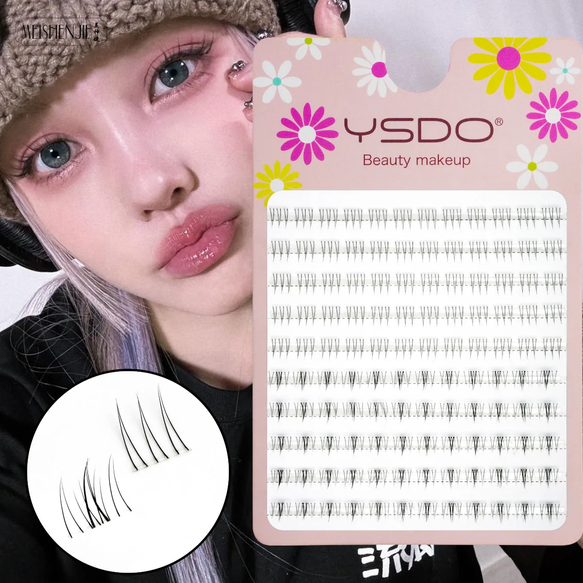 Individual Lashes 3/10 Rows DIY Eyelashes V-shaped Fish Fish Tail lashes Natural Grafting Fairy Eyelashes Daily Eye Makeup Tools