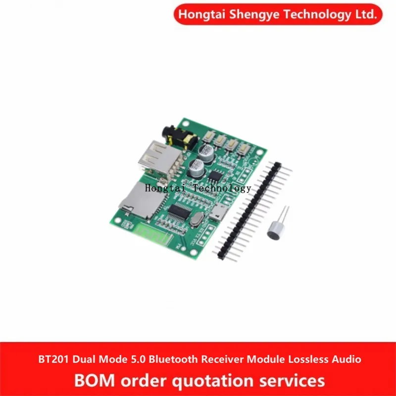 BT201 Dual-mode 5.0 Bluetooth Receiver Module Lossless Audio Amplifier Board Car Speaker DIY Headset TF card U disk