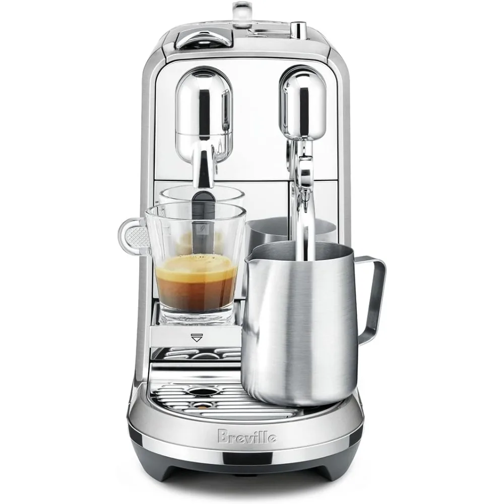 Espresso Machine by , Brushed Stainless Steel Manual Portable Coffee Machine