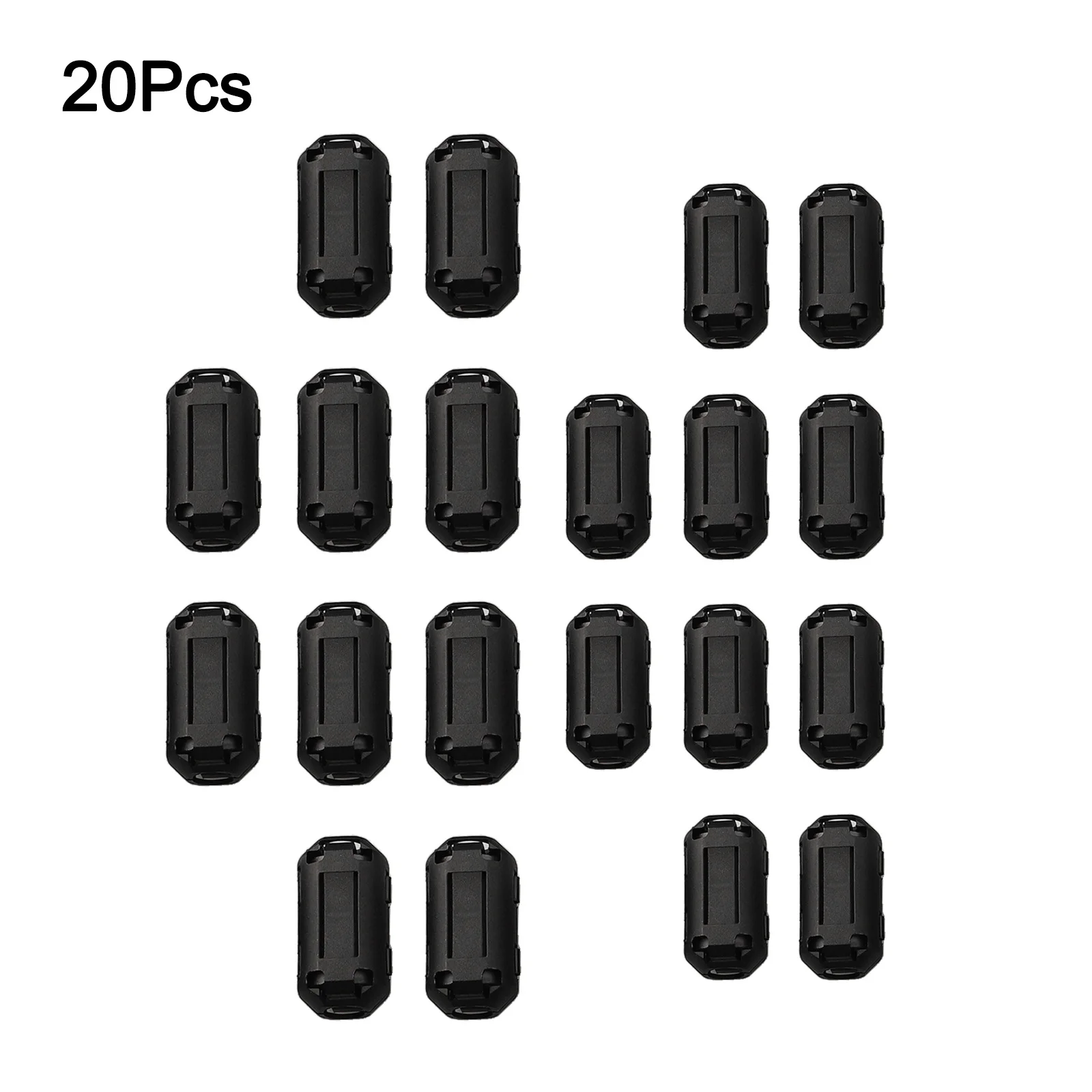 20pcs Clip-On Ferrite Core Bead Ring Core RFI Noise Filter Ring Clip Cable Magnetic Snap-on Wiring Cable Clips