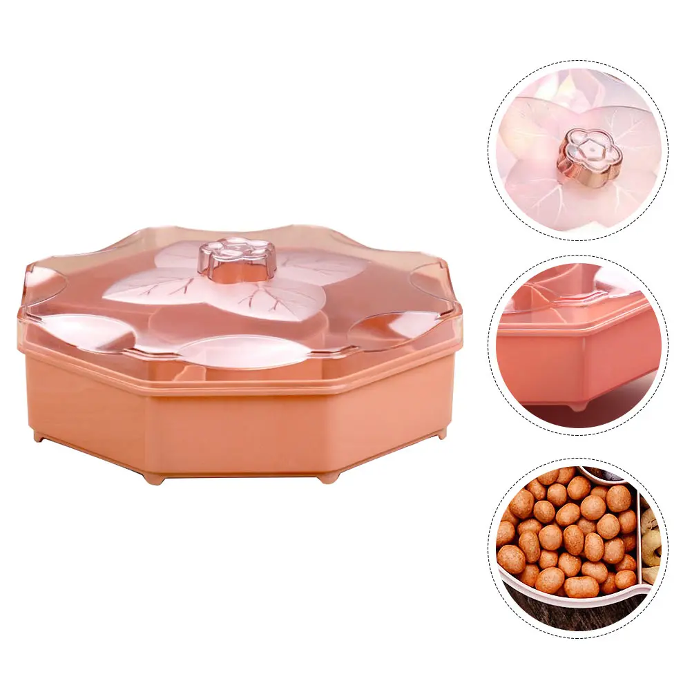 

Candy Tray Fruit Platter Serving with Dividers Compartment Snack Creative Dish Wooden