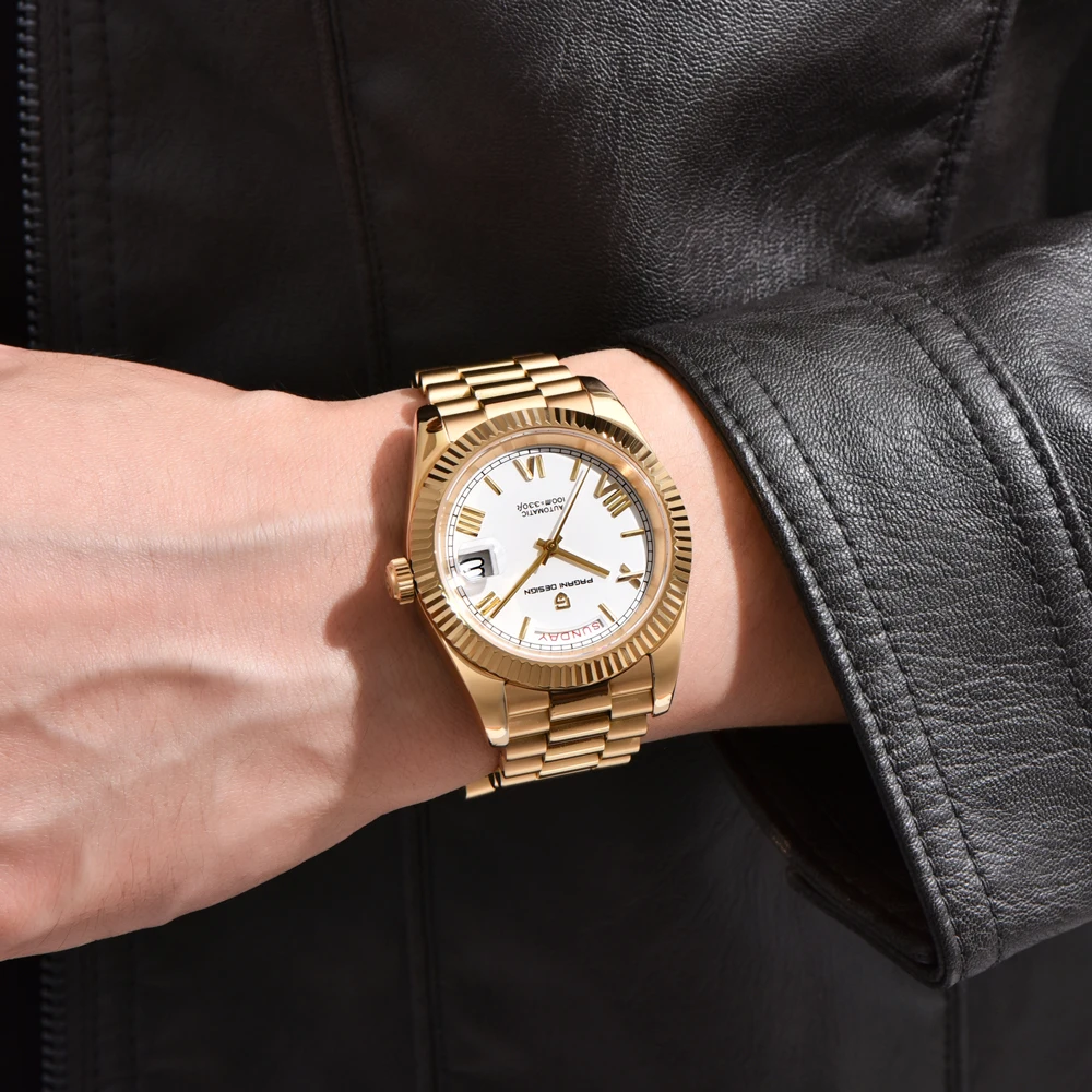 PAGANI DESIGN DD40 Gold Men's Watches Luxury Automatic Watch For Man Mechanical Wristwatch NH36 Men AR Sapphire Waterproof Clock