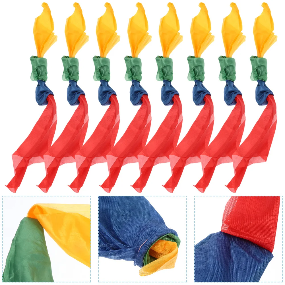 8 Stück bunter Zauberer-Schal, Premium-Trick-Werkzeug für Bühnenauftritte, Party-Requisite, Clown-Zubehör, hohe Leistung