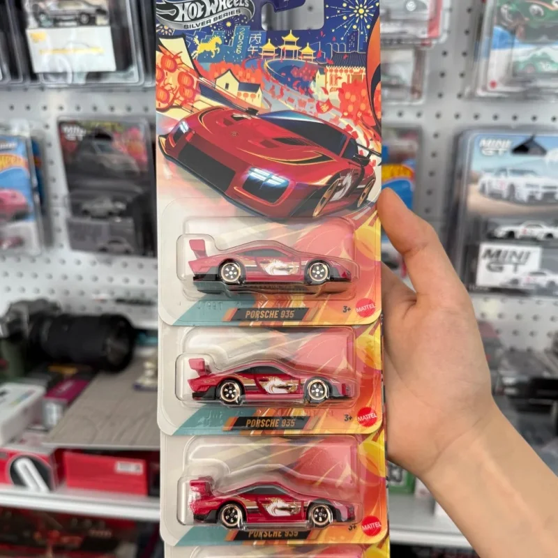 

Новинка в наличии Hot Wheels, китайский год лошади, ограниченная серия Jnf49 2026, литая модель Porsche 935, коллекция автомобилей, игрушки в подарок