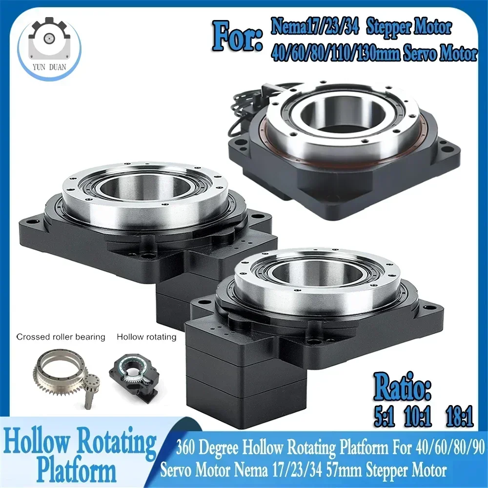 Hollow Rotating Platform Ratio 5-200:1 4 Axis/ 5 Axis/ R Axis High Precision, Replace Cam Indexer/ DD Motor for Cutting Tables C