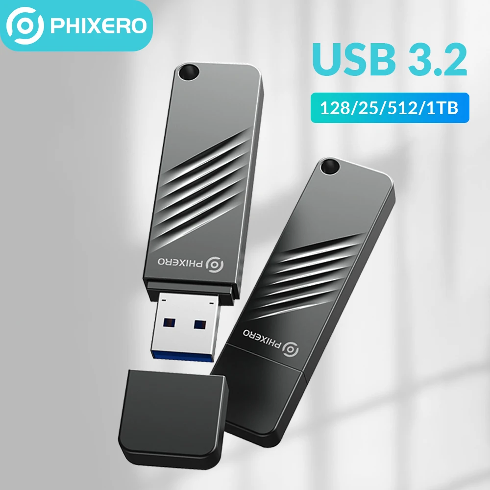 PHIXERO Portable Solid State Disk USB 3.2  Flash Drives Pendrive 128GB 256GB 512GB Memory Storage for Camera PC Laptop