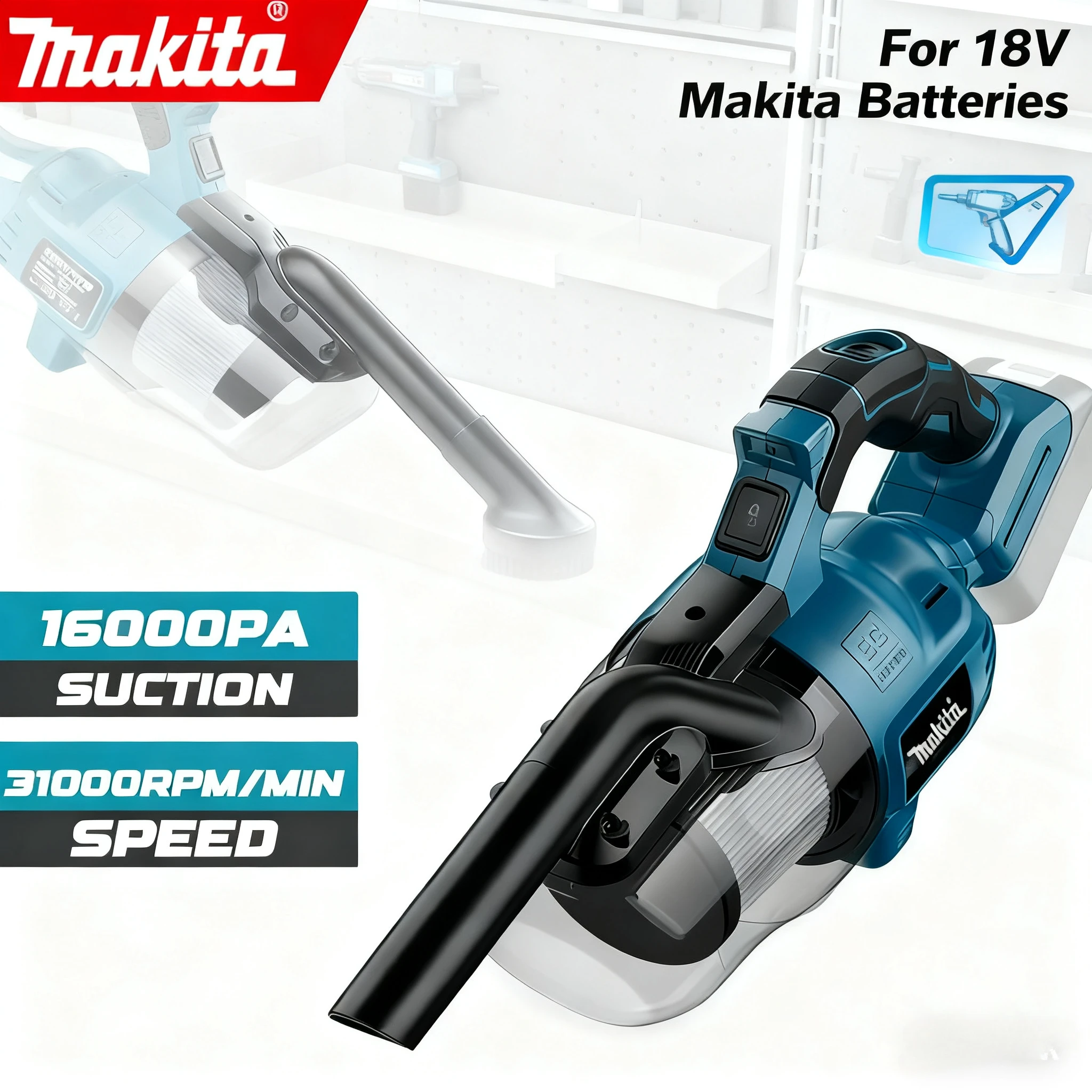 

Makita Cordless Portable Handheld Power Vacuum Cleaner Multi-function Dust Cleaning Tool Electric Vacuum Cleaner For 18v Battery