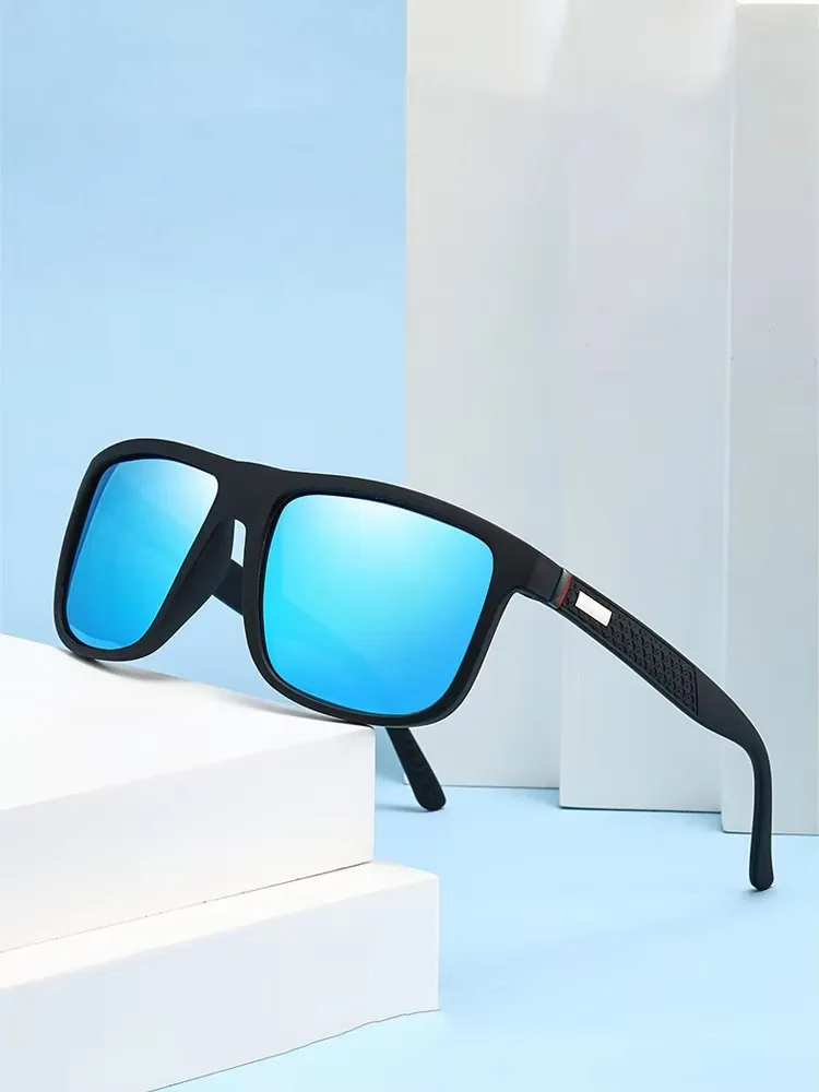 نظارات شمسية مستقطبة جديدة عصرية، نظارات شمسية ملونة، نظارات شمسية مربعة للرجال للقيادة الراقية 182 #1