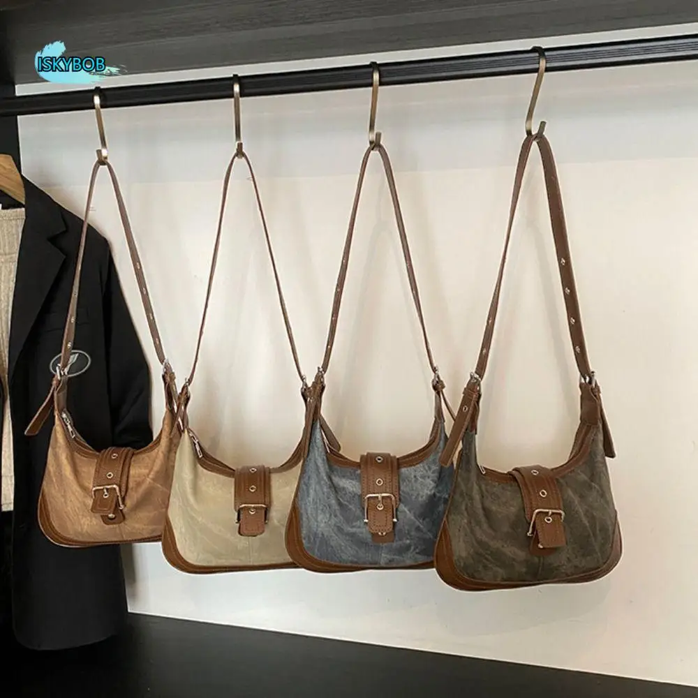 

Простая сумка через плечо-хобо, винтажная сумка-хобо, седельная сумка с пряжкой, сумка подмышки, сумка через плечо, модная сумка в форме полумесяца, уличная сумка