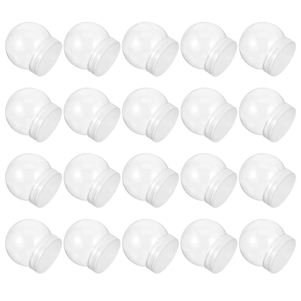 

20 Pcs DIY Snow Globe Round Light Bulbs for Kids Globes Girls Empty Water Suite Clear Reusable Plastic Kit Child Prop