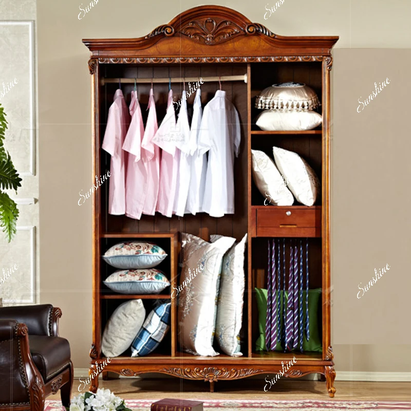 American style, solid wood, assembled sliding door, bedroom, storage sliding door, wardrobe simple and modern