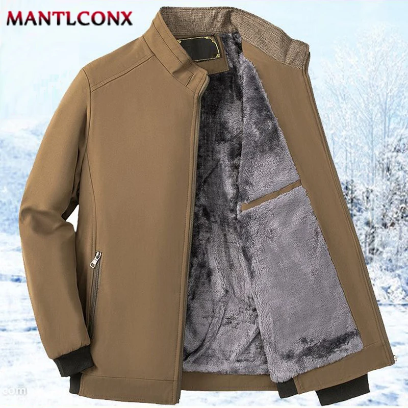 New Thermal Fleece Winter Jackets for Men Solid Color Luxury Men's Winter Jacket Thick Warm Casual Jacket Men's Business Coat