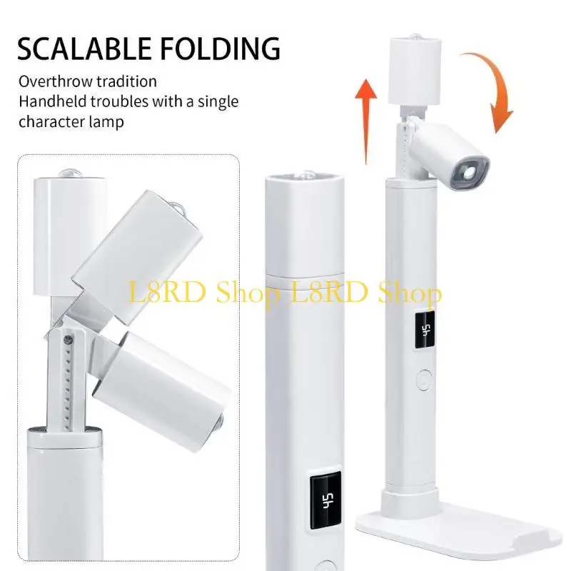 L8RD スタンド付きネイルランプ ハンドヘルド UV ライト LED ディスプレイ付き ジェルネイル用 充電式マニキュアネイルドライヤー 高速硬化用