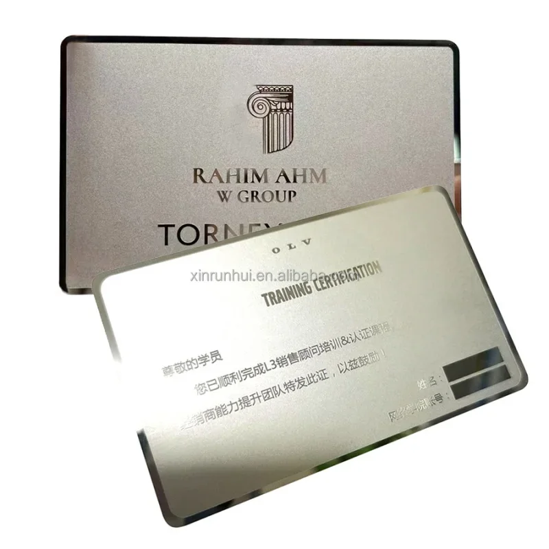 

Custom, custom, luxury custom printing silver/gold NFC metal VIP business card with metal frame