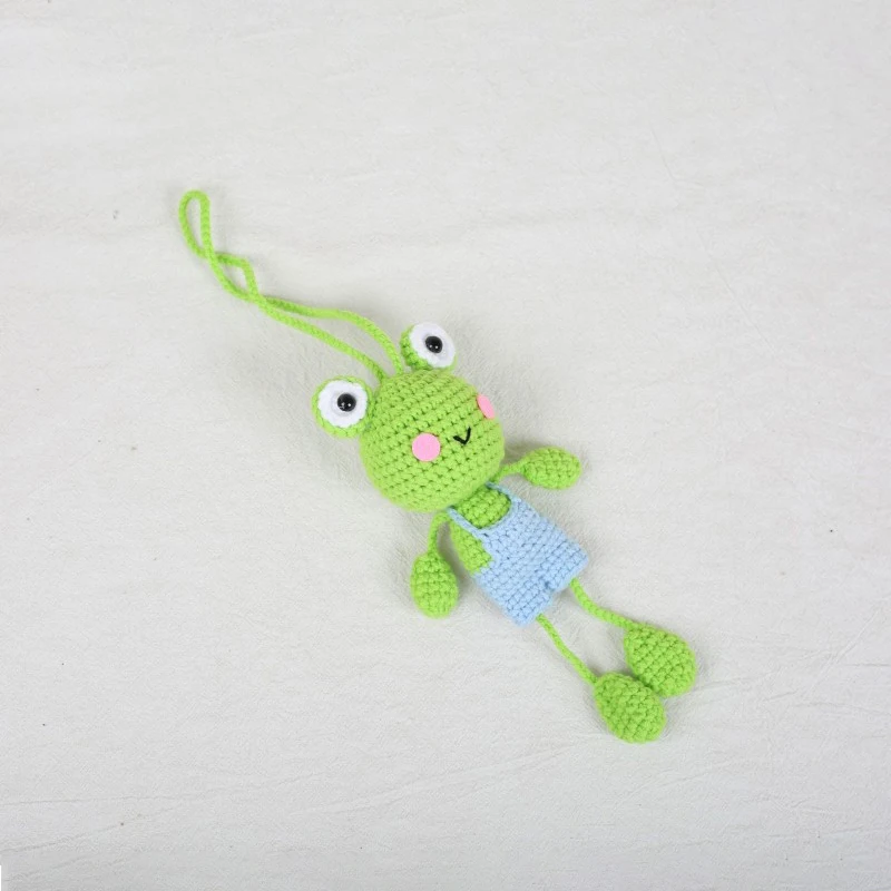 Handmaking Crochet Animal Doll Keychain For Bag Pendant Funny Frog Knitted Keyrings Creative Crochet Keychain Custom Accessories view 6