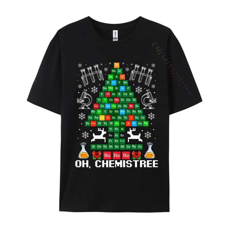 Oh Chemistree Christmas Chemistry Science Periodic Table T-Shirts Print Tops & Tees For Men Cotton Tshirts 3d Printed T-Shirt