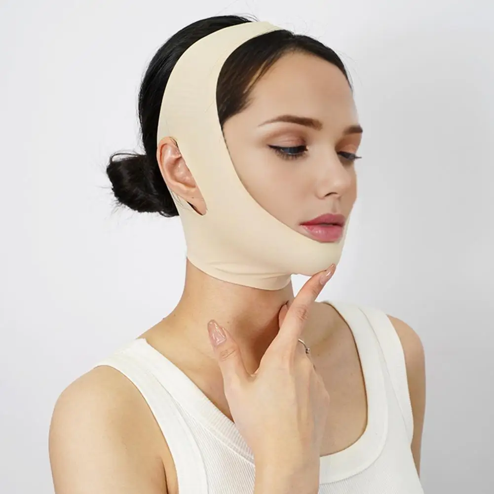 Breathable Facial Compression Mask for Post-Surgery Recovery Adjustable V Line Lifting Mask Breathable Double Chin Reducer