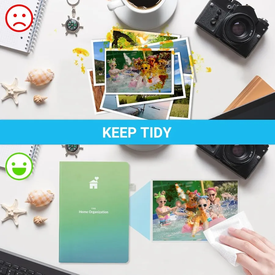 Fundas para fotos de 4x6, paquete de 100 hojas de carga superior, protector de archivo, funda para sesión fotográfica de plástico segura e impermeable, fundas suaves y transparentes