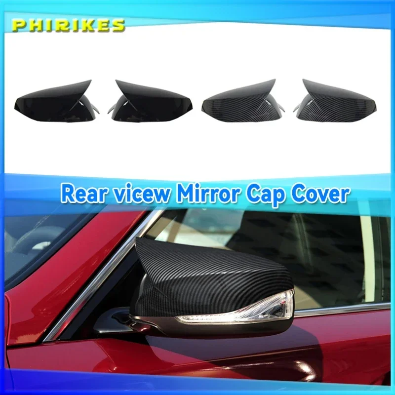 

2x Rearview Mirror Cover Side Wing Rear View Mirror Case Cover Glossy Black For Infiniti Q50 Q60 QX30 Q70 2014-2021 Car Styling