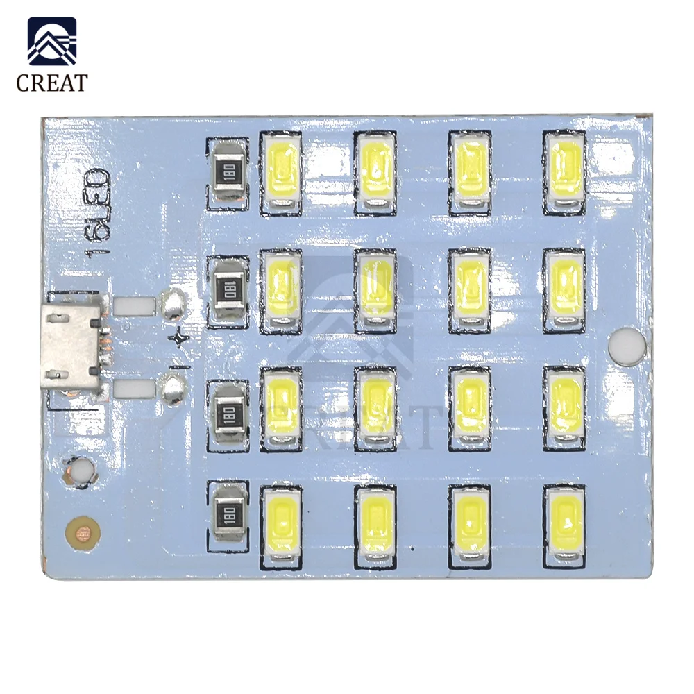 High Quality 5730 smd 5V 430mA~470mA White Mirco USB 5730 LED Lighting Panel Emergency Light 1210 Resistance