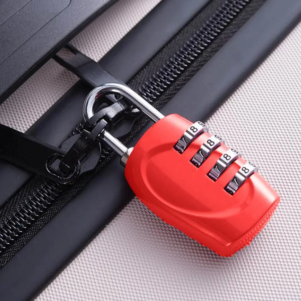 Durable  Good Suitcase 4 Dial Digit Password Lock Padlocks Lightweight Suitcase Padlock Wide Application   Home Supplies