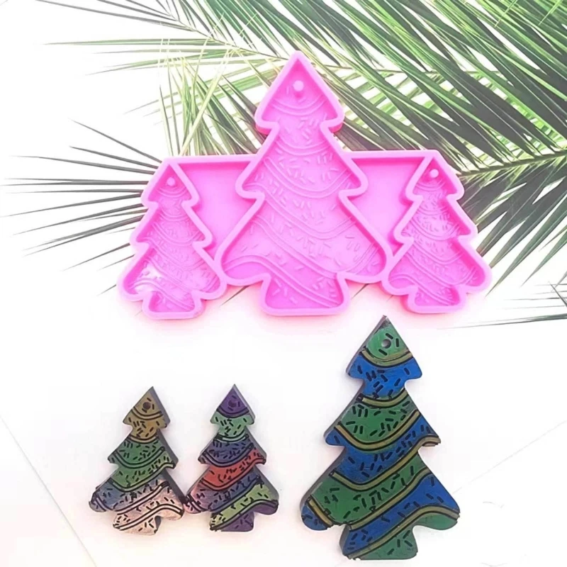 

Silicone Christmas Tree Shaped Earring Mold for Resin Craft DIY Casting Mould F3MD