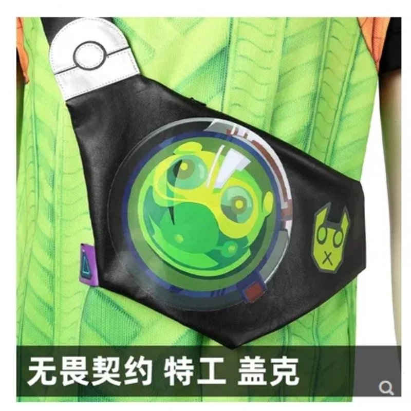 

A2025 New Game VALORANT Gekko Cosplay Costume Green T-shirt Pants Bag Outfits Full Set Halloween Carnival Party Disguise ★ HAxib