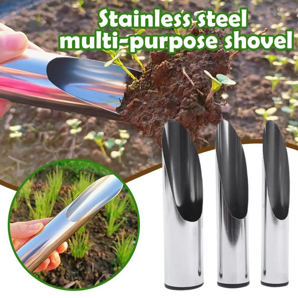 Garden Bucket Tool Stainless Steel Gardening Multi-functional Bonsai Dredging Fertilizer Planting Spoon Transplant Meaty Shovel