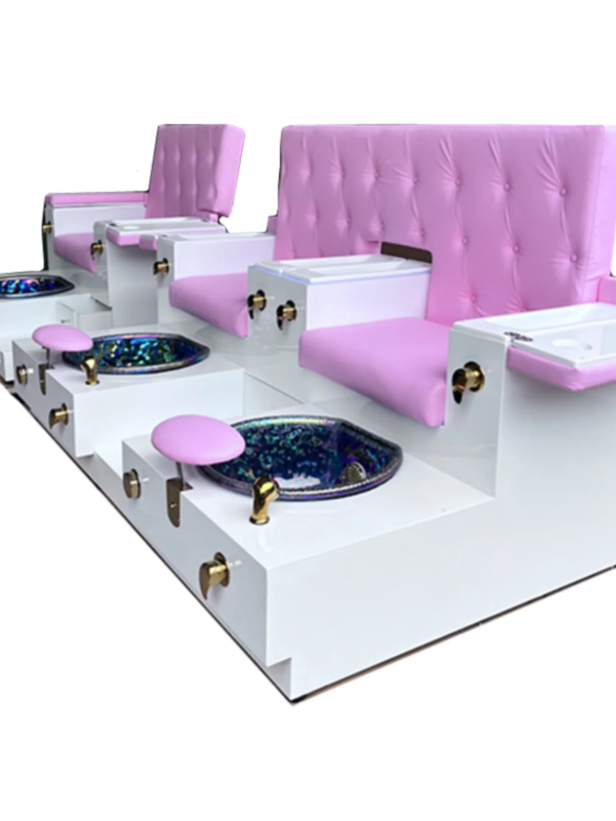 Multifunctional foot bath manicure sofa with sink can soak hands with surf lights.