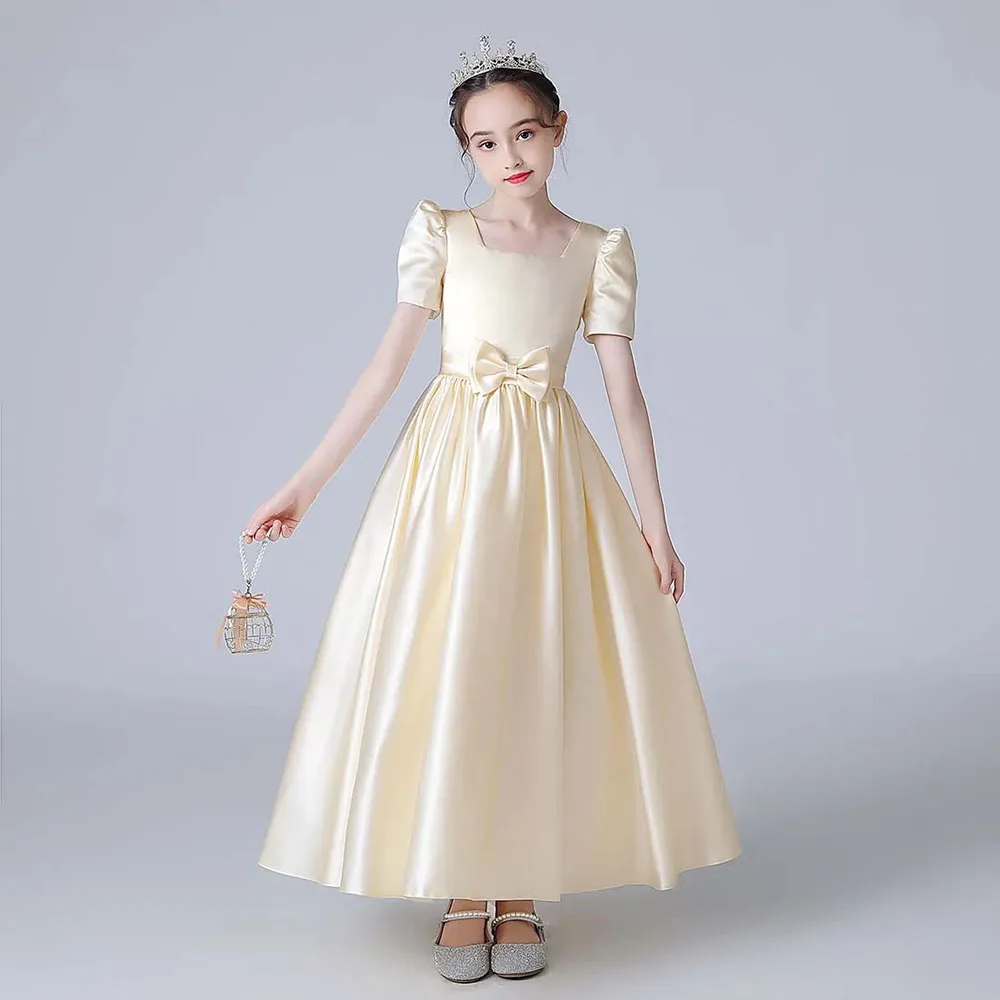 Flower Girl Wedding Dress Birthday Short Princess Dress Children's Elegant Piano Performance Dress