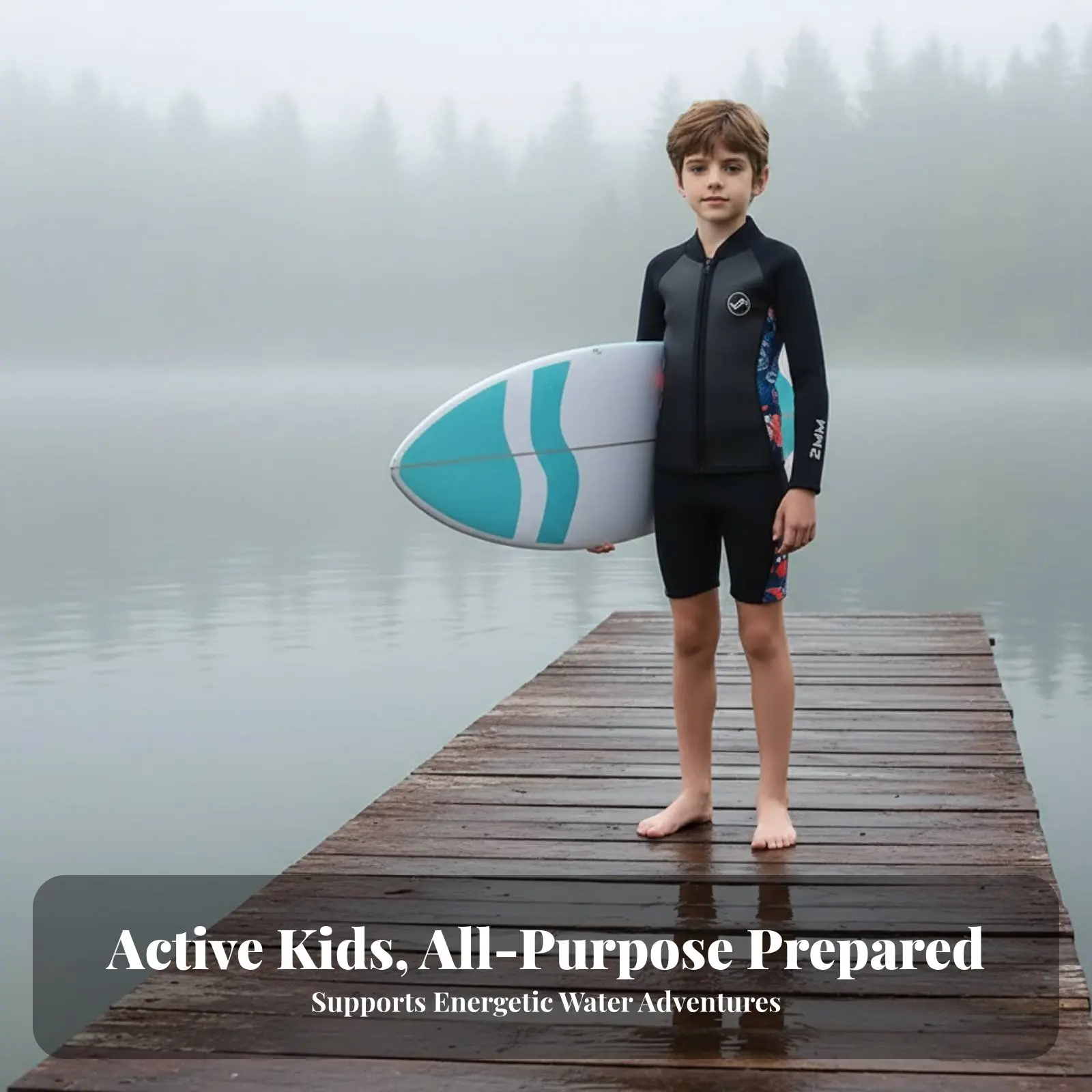 

Children's Two-Piece Diving Suit Thermal High Elastic Cold-Resistant Cartoon Print Winter Training Surfing
