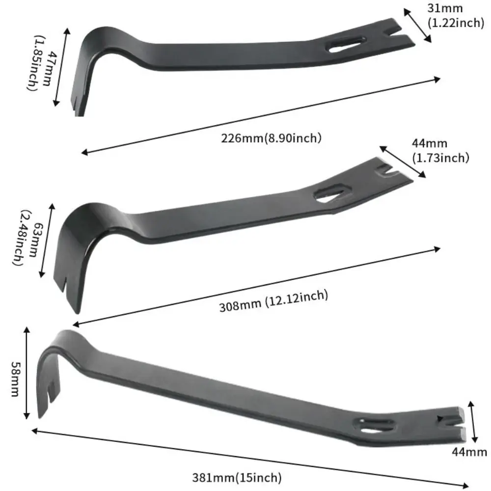 Durable Flat Nail Puller High Hardness Antirust Pry Bar Manganese Steel Heavy Duty Remover Tool Disassemble