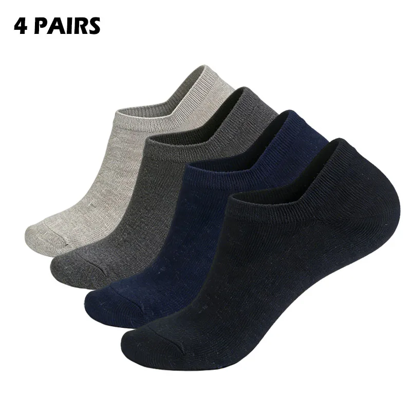 

Men's Low Cut Cotton Solid Color Invisible Boat Socks, Breathable ComfortCasual Simple Ankle Socks For Daily Life