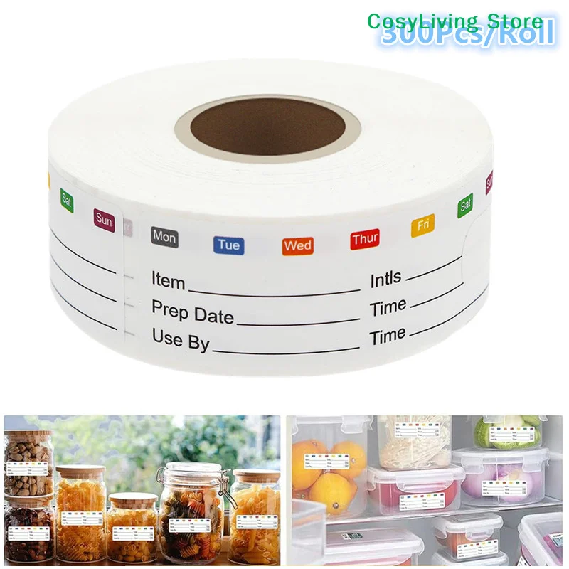 Snacks Food Labels - [CL] 300 個/ロールキッチン日付食品ステッカーラベルステッカースナックキャンディー保管期限ラベル自己粘着ステッカー[CL]