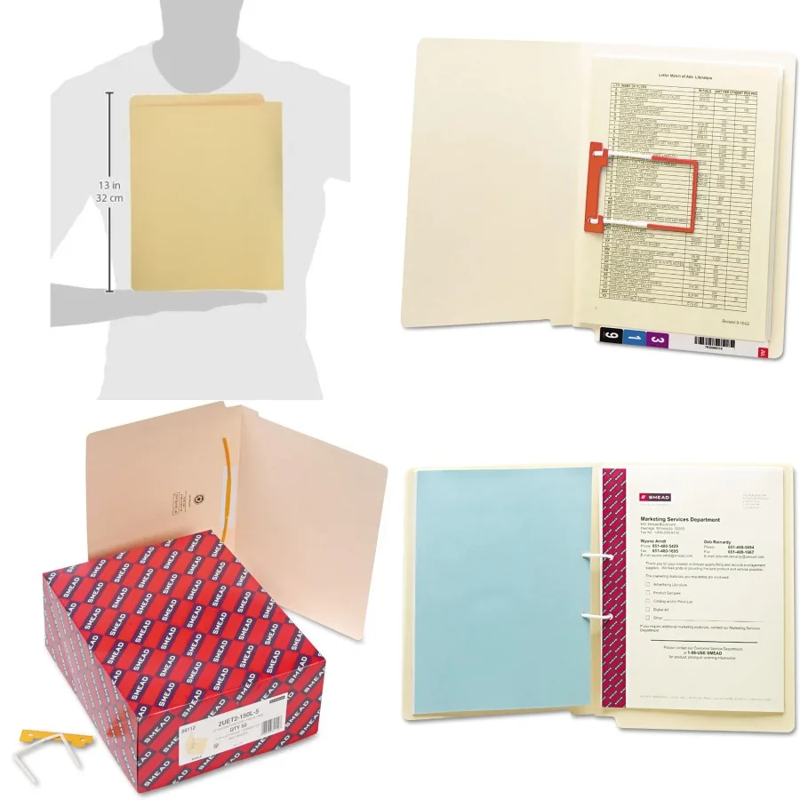 Smead end tab prendedor pasta de arquivo prateleira-master reforçado guia de corte reto para uma organização eficiente de documentos no escritório e h