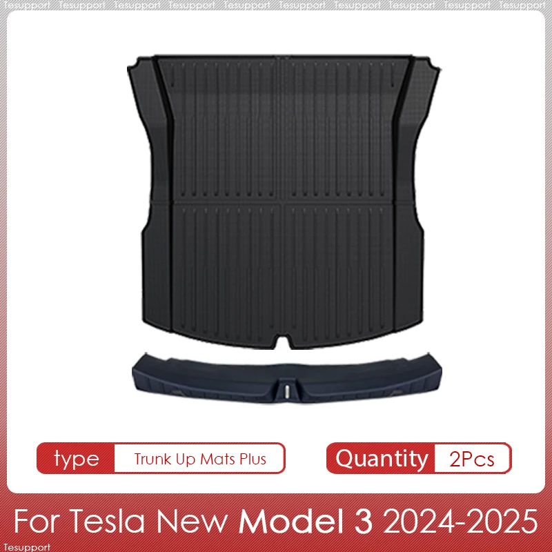 Für Tesla Modell 3 Highland 2025, Zubehör, Fußmatten, Cargo-Liner, wasserdicht, rutschfest, Kofferraummatte, TPE-Pads für Tesla, neues Modell 3 – Detail 8